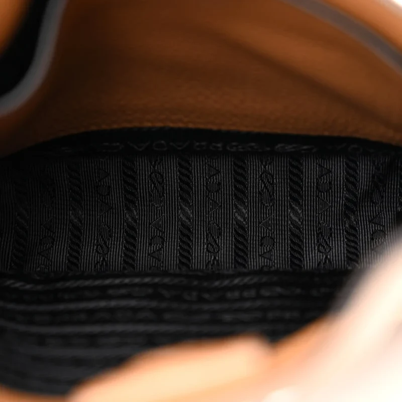 PRADA MINI HOBO MESSENGER BAG CARAMEL VITELLO DAINO LEATHER - Image 6