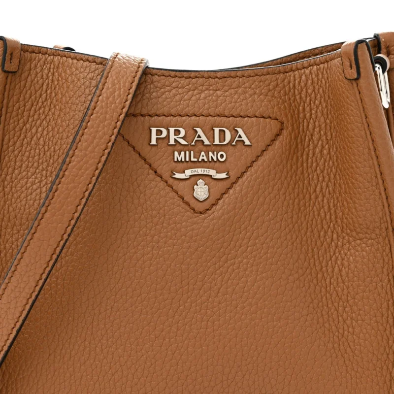 PRADA MINI HOBO MESSENGER BAG CARAMEL VITELLO DAINO LEATHER - Image 7