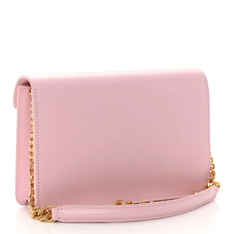 CELINE TRIOMPHE MARGO WALLET ON CHAIN PASTEL PINK SHINY CALFSKIN LEATHER GOLD HARDWARE - Image 3