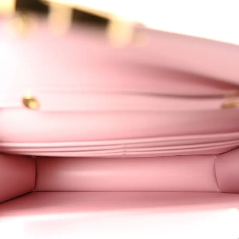 CELINE TRIOMPHE MARGO WALLET ON CHAIN PASTEL PINK SHINY CALFSKIN LEATHER GOLD HARDWARE - Image 7