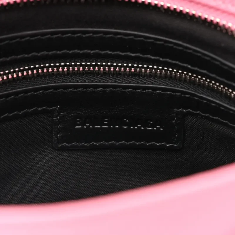 BALENCIAGA MINI NEO CAGOLE SHOULDER BAG CANDY PINK AGNEAU ARENA LEATHER SILVER HARDWARE - Image 2