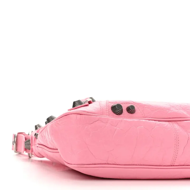 BALENCIAGA MINI NEO CAGOLE SHOULDER BAG CANDY PINK AGNEAU ARENA LEATHER SILVER HARDWARE - Image 5