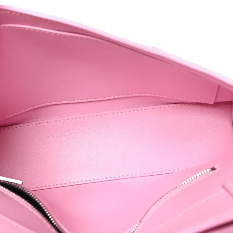 BALENCIAGA XS DOWNTOWN SHOULDER BAG CANDY PINK SEMI-SHINY SMOOTH CALFSKIN LEATHER SILVER HARDWARE - Image 7