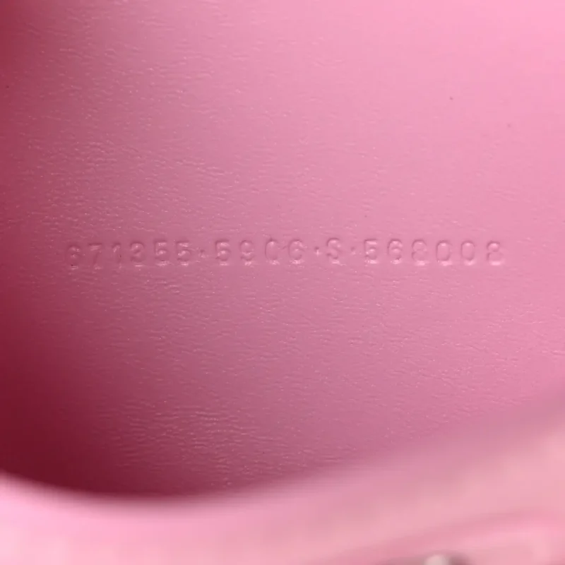 BALENCIAGA XS DOWNTOWN SHOULDER BAG CANDY PINK SEMI-SHINY SMOOTH CALFSKIN LEATHER SILVER HARDWARE - Image 8