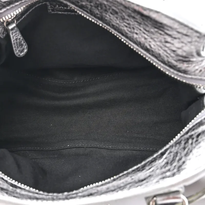 BALENCIAGA XS CRYSTAL NEO CAGOLE HANDBAG SILVER AGNEAU ARENA LEATHER SILVER HARDWARE - Image 6