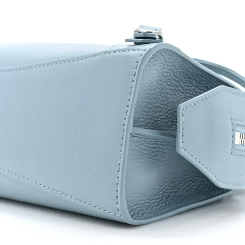 BALENCIAGA MINI NEO CLASSIC CITY BLUE/GREY GRAINED CALFSKIN LEATHER SILVER HARDWARE - Image 3