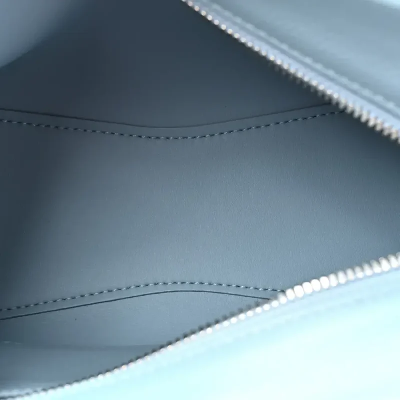 BALENCIAGA MINI NEO CLASSIC CITY BLUE/GREY GRAINED CALFSKIN LEATHER SILVER HARDWARE - Image 6