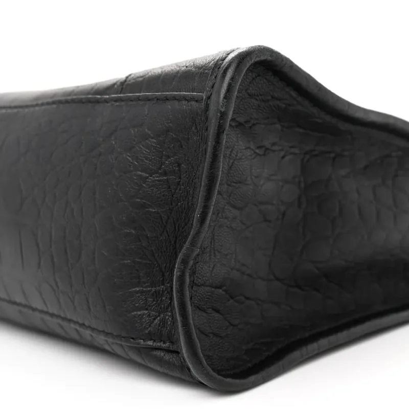 BALENCIAGA S CITY CLASSIC BLACK CROCODILE EMBOSSED MATTE SUPPLE LAMBSKIN LEATHER INCOGNITO HARDWARE - Image 4