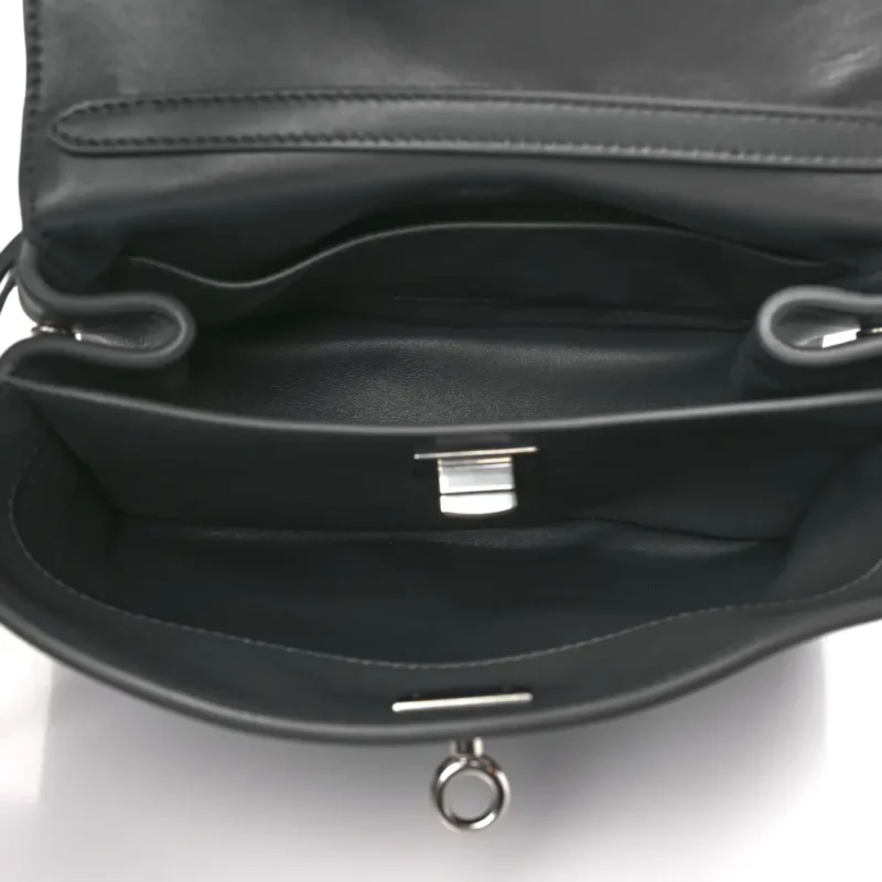 BALENCIAGA MINI RODEO TOP HANDLE HANDBAG GREY NATURAL SMOOTH CALFSKIN LEATHER SILVER HARDWARE - Image 7