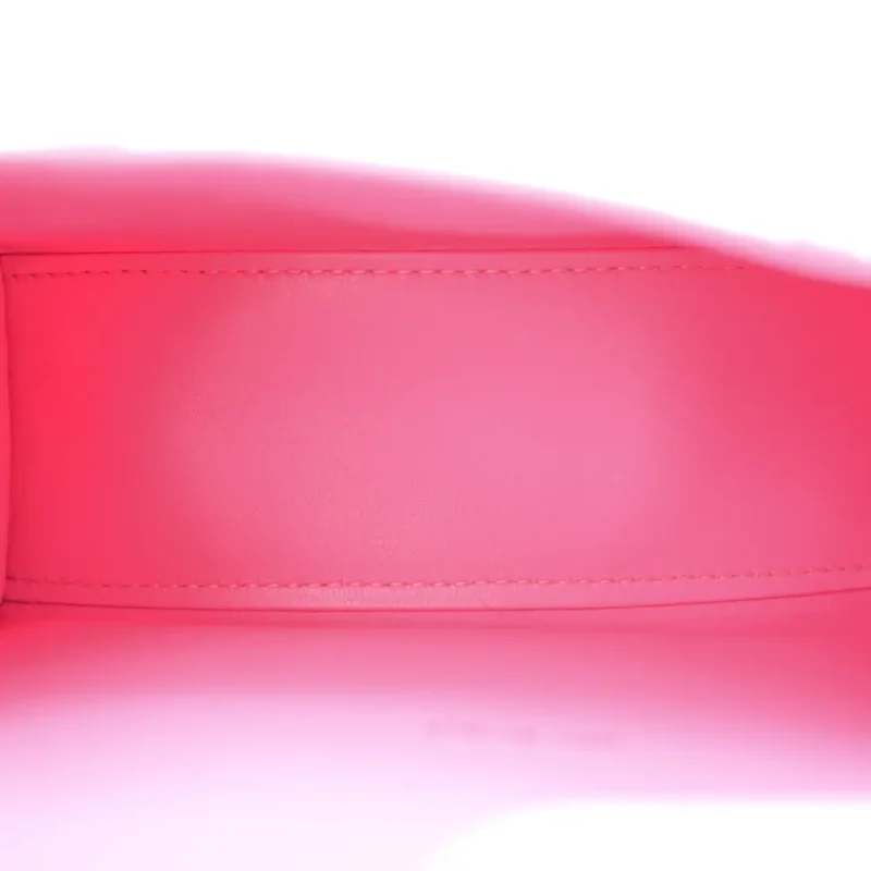 BALENCIAGA XS HOURGLASS TOP HANDLE BAG BABY PINK CROCODILE EMBOSSED SHINY CALFSKIN LEATHER SILVER HARDWARE - Image 7
