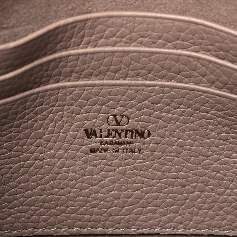 VALENTINO GARAVANI SMALL ROCKSTUD CROSSBODY POUCH POUDRE GRAINY CALFSKIN LEATHER GOLD HARDWARE - Image 2