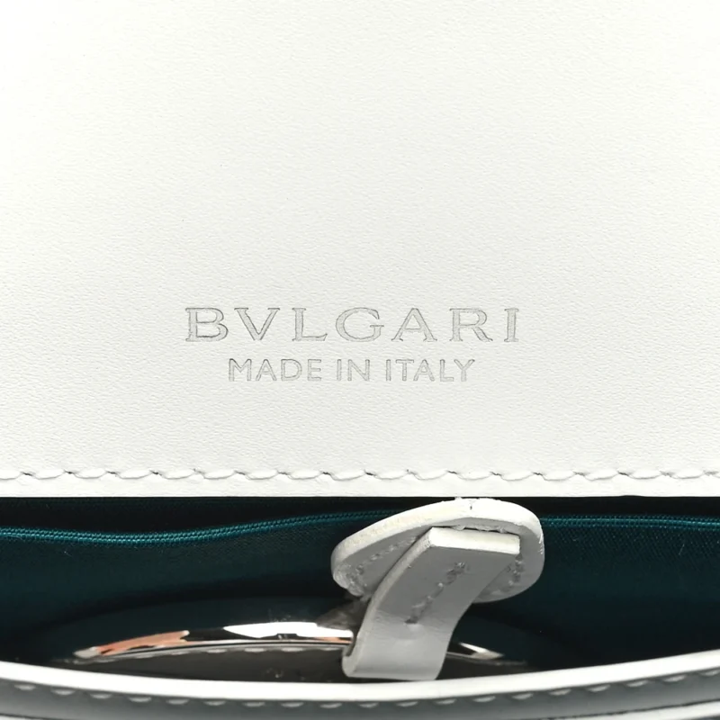 BVLGARI MEDIUM SERPENTI FOREVER EAST WEST SHOULDER BAG OPAL GREY CALFSKIN LEATHER SILVER HARDWARE - Image 2