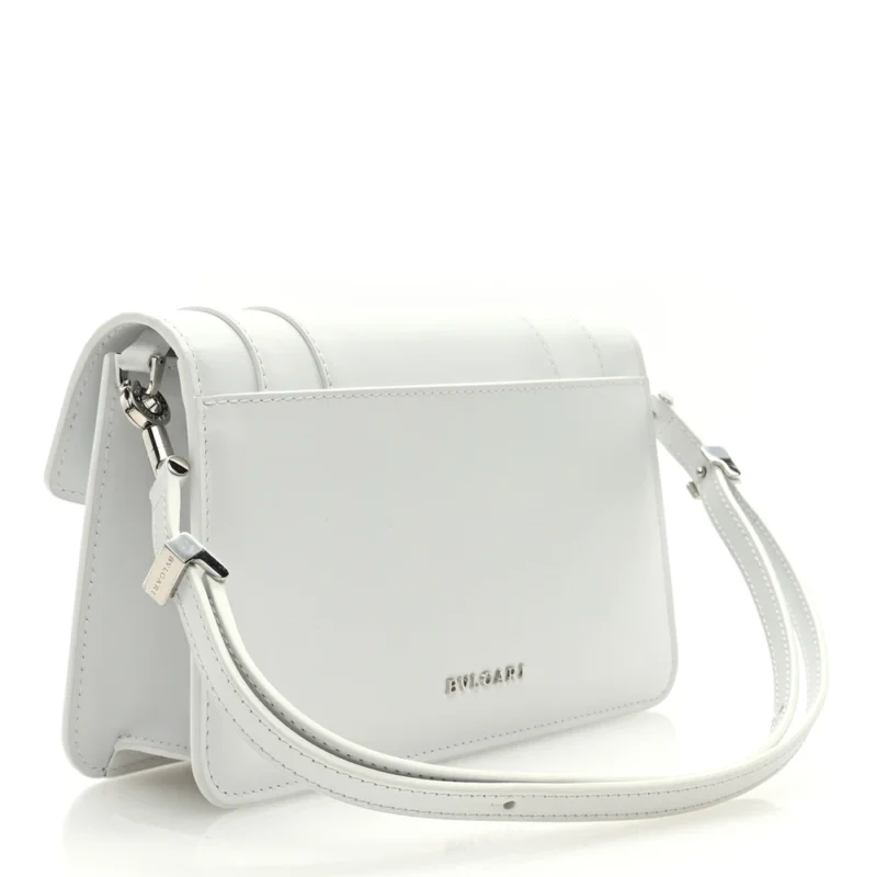 BVLGARI MEDIUM SERPENTI FOREVER EAST WEST SHOULDER BAG OPAL GREY CALFSKIN LEATHER SILVER HARDWARE - Image 3