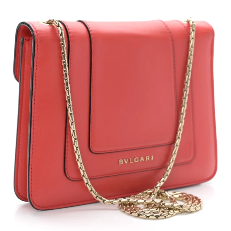 BVLGARI MINI SERPENTI FOREVER CROSSBODY BAG RED CALFSKIN LEATHER GOLD HARDWARE - Image 3
