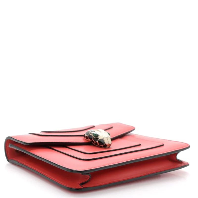 BVLGARI MINI SERPENTI FOREVER CROSSBODY BAG RED CALFSKIN LEATHER GOLD HARDWARE - Image 6