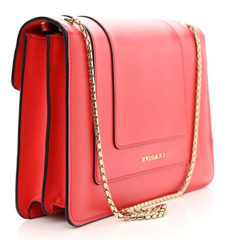 BVLGARI MEDIUM SERPENTI FOREVER SHOULDER BAG RED CALFSKIN LEATHER GOLD HARDWARE - Image 3