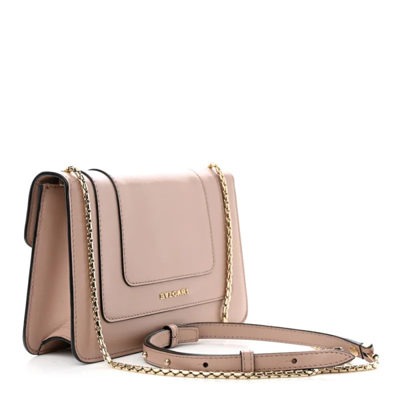 BVLGARI MINI SERPENTI FOREVER CROSSBODY BAG BEIGE CALFSKIN LEATHER GOLD HARDWARE - Image 3