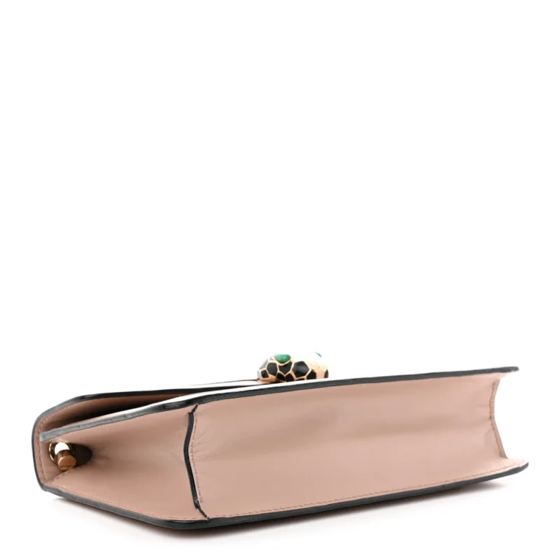 BVLGARI MINI SERPENTI FOREVER CROSSBODY BAG BEIGE CALFSKIN LEATHER GOLD HARDWARE - Image 6