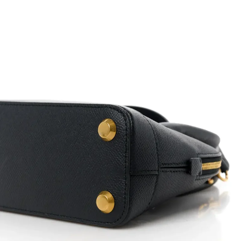 BALENCIAGA XXS VILLE TOP HANDLE BAG BLACK/WHITE SIGNATURE GRAINED CALFSKIN LEATHER GOLD HARDWARE - Image 5