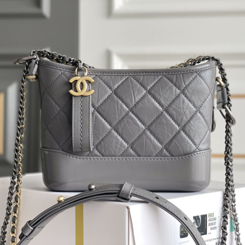 CHANEL GREY BAG QUILTED CALFSKIN LEATHER SHOULDER BAGS CROSSBODY BAGS - Image 2