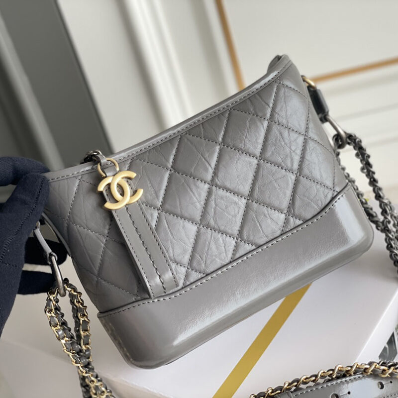 CHANEL GREY BAG QUILTED CALFSKIN LEATHER SHOULDER BAGS CROSSBODY BAGS - Image 3