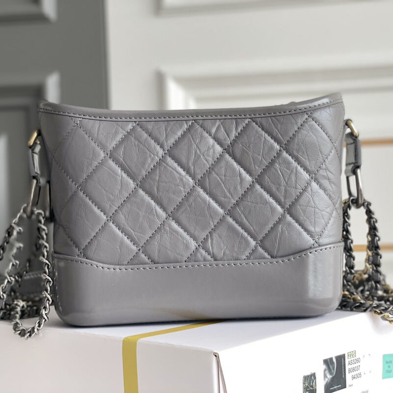 CHANEL GREY BAG QUILTED CALFSKIN LEATHER SHOULDER BAGS CROSSBODY BAGS - Image 4