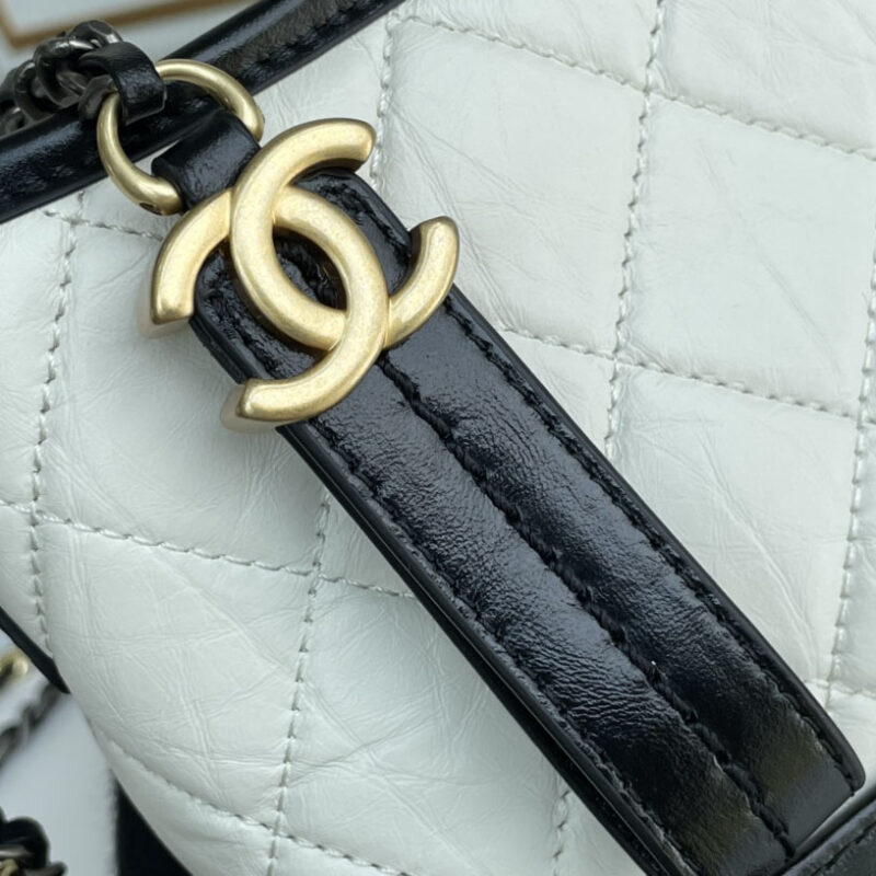 CHANEL BAG BLACK WITH WHITE QUILTED CALFSKIN LEATHER SHOULDER BAGS CROSSBODY BAGS - Image 6