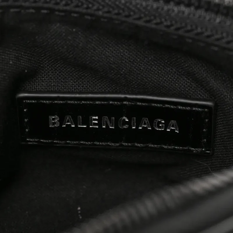BALENCIAGA XS MONOCHROME LE CAGOLE SHOULDER BAG BLACK CROCODILE EMBOSSED EXTRA SUPPLE CALFSKIN LEATHER BLACK HARDWARE - Image 2