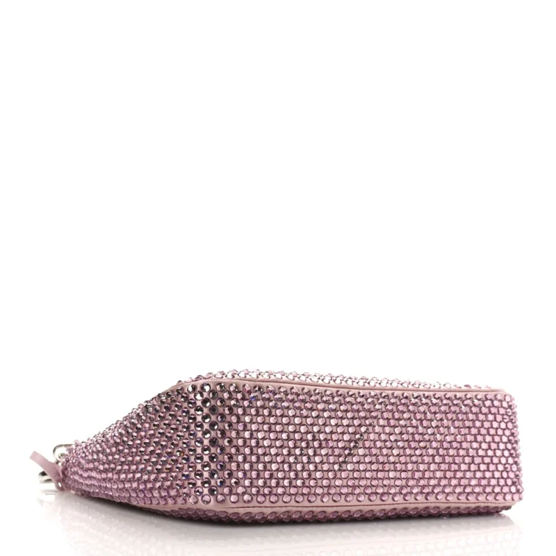 PRADA RE-EDITION 2005 SHOULDER BAG ALABASTRO SATIN & CRYSTAL SILVER HARDWARE - Image 6