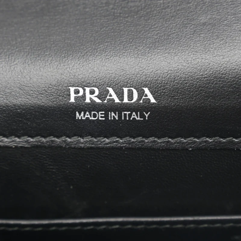 PRADA MINI ENVELOPE BAG BLACK SAFFIANO & CITY CALF LEATHER SILVER HARDWARE - Image 2