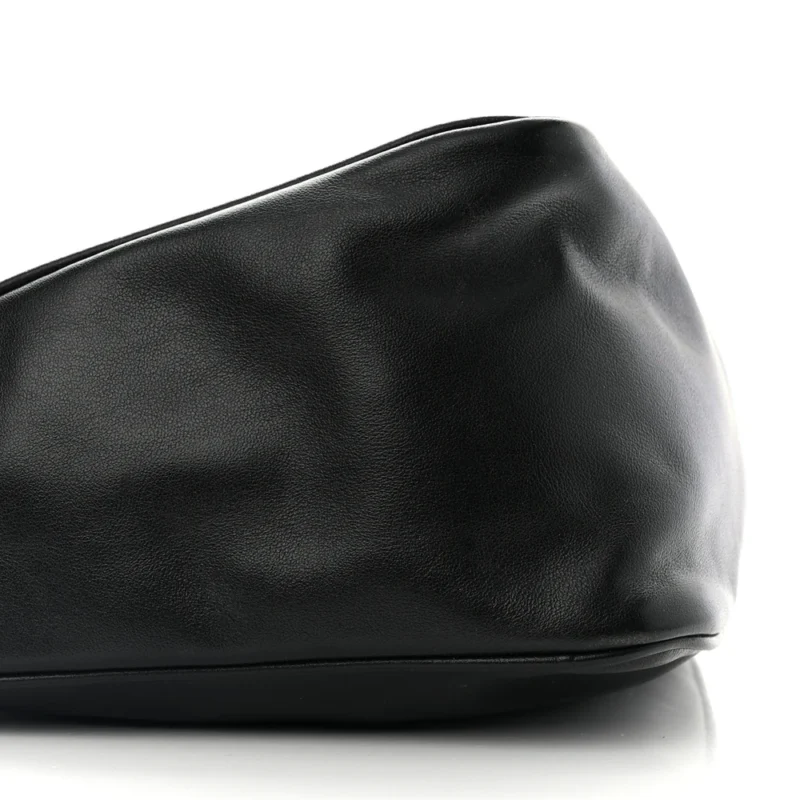 PRADA MEDIUM TRIANGLE SHOULDER BAG BLACK CALFSKIN LEATHER SILVER HARDWARE - Image 4