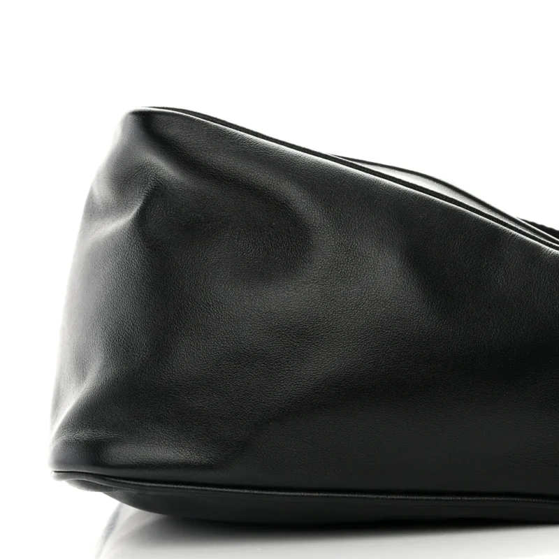 PRADA MEDIUM TRIANGLE SHOULDER BAG BLACK CALFSKIN LEATHER SILVER HARDWARE - Image 5