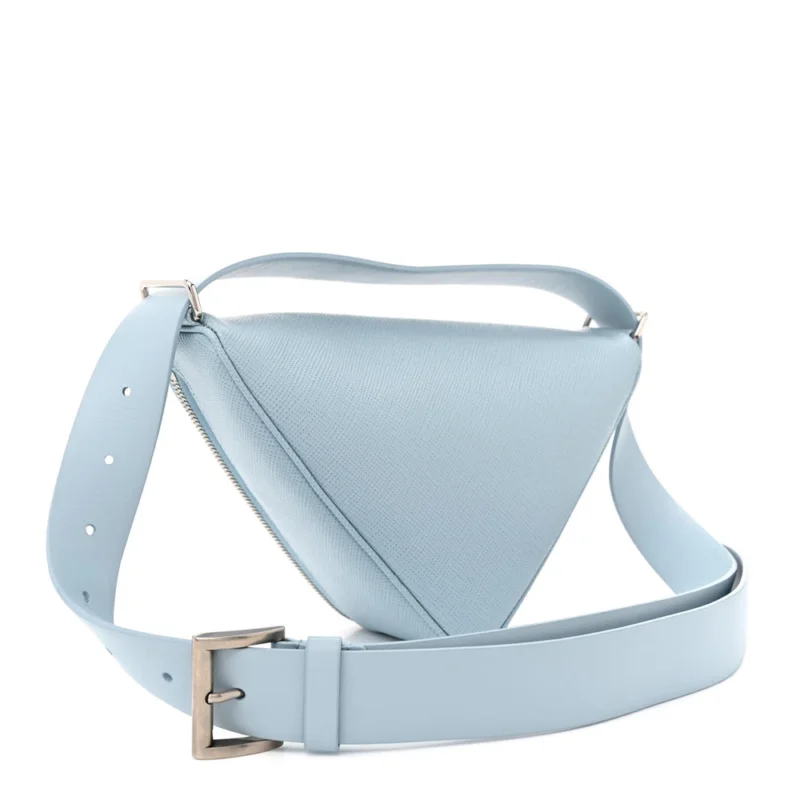 PRADA MEDIUM TRIANGLE SHOULDER BELT BAG ASTRALE SAFFIANO LEATHER SILVER HARDWARE - Image 3