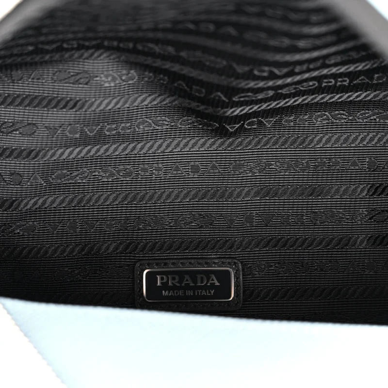 PRADA MEDIUM TRIANGLE SHOULDER BELT BAG ASTRALE SAFFIANO LEATHER SILVER HARDWARE - Image 7