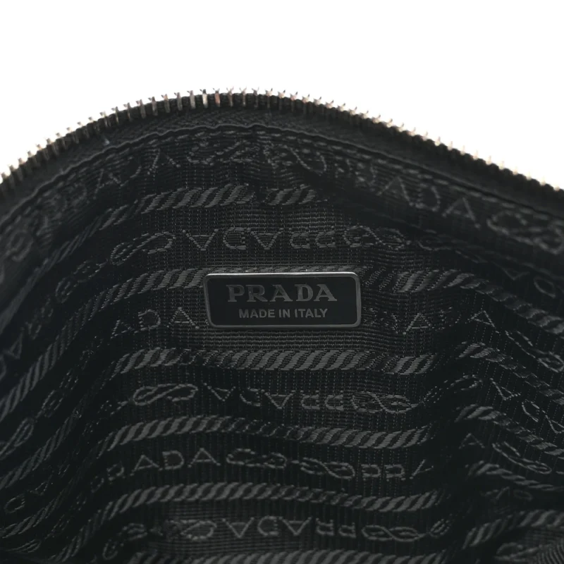 PRADA MEDIUM TRIANGLE SHOULDER BAG BLACK GRACE LUX LEATHER SILVER HARDWARE - Image 2