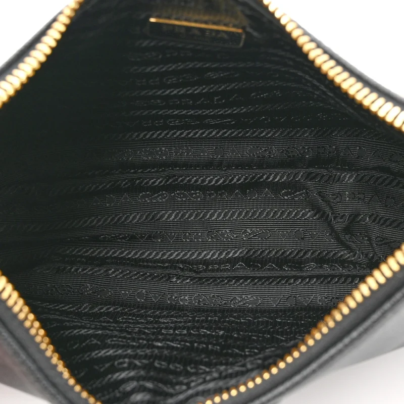 PRADA MEDIUM RE-EDITION 2005 SHOULDER BAG BLACK SAFFIANO LUX LEATHER SILVER HARDWARE - Image 7