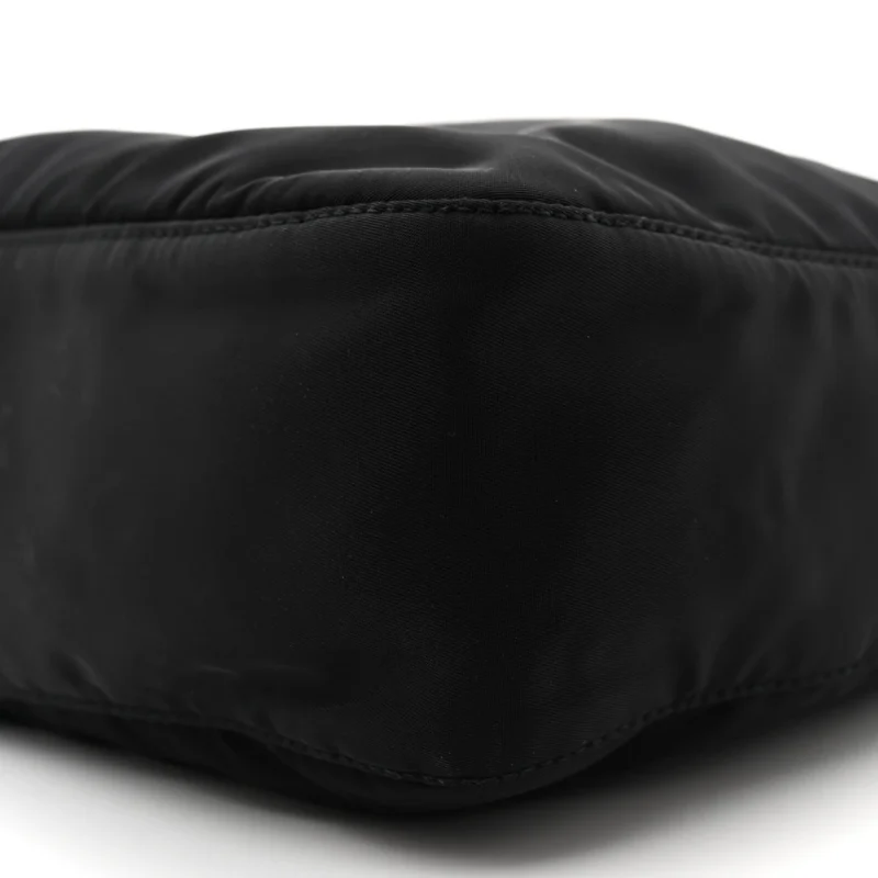 PRADA MEDIUM POCKET DOUBLE ZIP MESSENGER BAG BLACK RE NYLON VELA & SAFFIANO LEATHER SILVER HARDWARE - Image 5