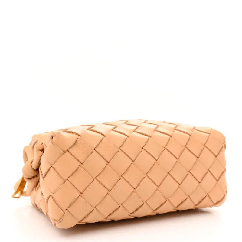BOTTEGA VENETA MINI INTRECCIATO LOOP CAMERA BAG ALMOND NAPPA LEATHER - Image 6
