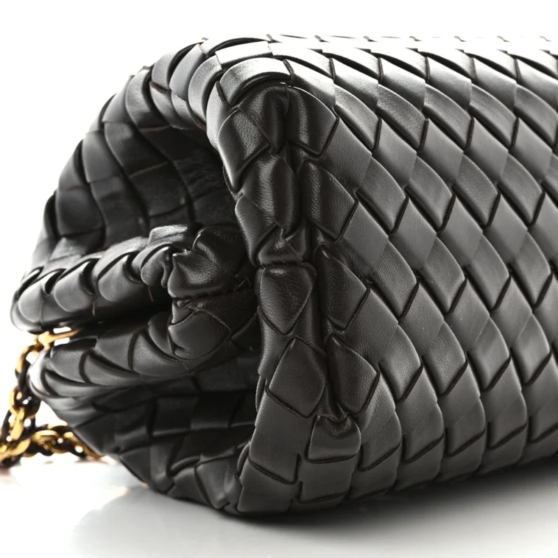 BOTTEGA VENETA MEDIUM TEEN INTRECCIATO THE LAUREN 1980 CLUTCH WITH CHAIN FONDANT NAPPA LEATHER GOLD HARDWARE - Image 4