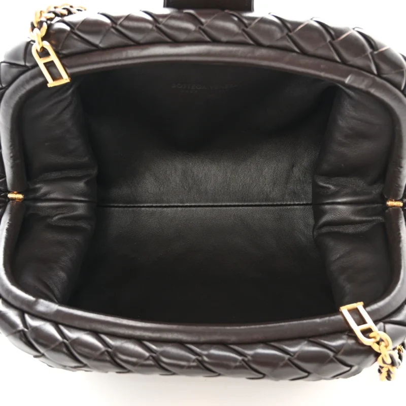 BOTTEGA VENETA MEDIUM TEEN INTRECCIATO THE LAUREN 1980 CLUTCH WITH CHAIN FONDANT NAPPA LEATHER GOLD HARDWARE - Image 7