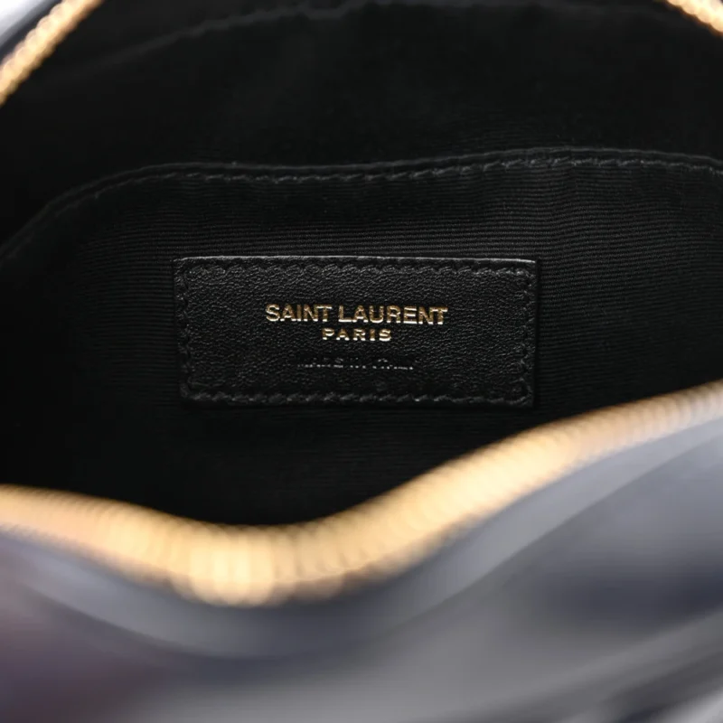 SAINT LAURENT SMALL LOU BELT BAG DEEP MARINE MONOGRAM CALFSKIN MATELASSE LEATHER GOLD HARDWARE - Image 2