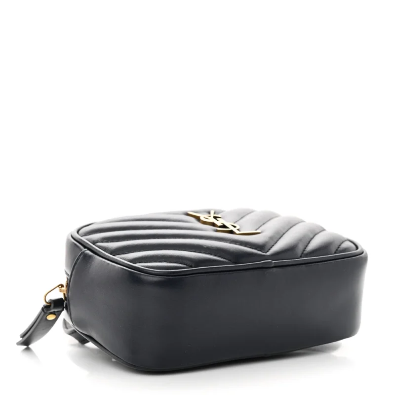 SAINT LAURENT SMALL LOU BELT BAG DEEP MARINE MONOGRAM CALFSKIN MATELASSE LEATHER GOLD HARDWARE - Image 6