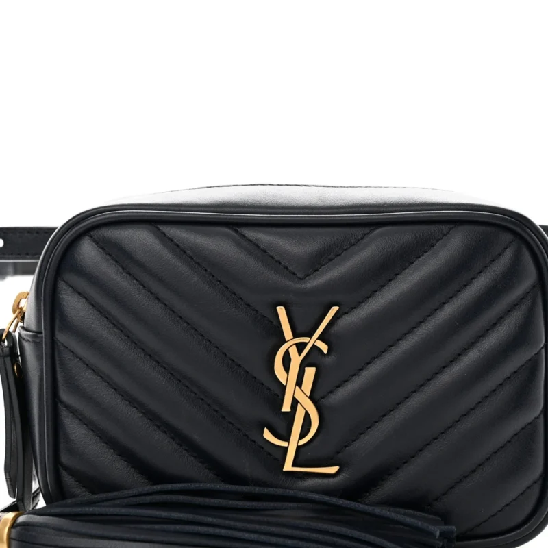 SAINT LAURENT SMALL LOU BELT BAG DEEP MARINE MONOGRAM CALFSKIN MATELASSE LEATHER GOLD HARDWARE - Image 9