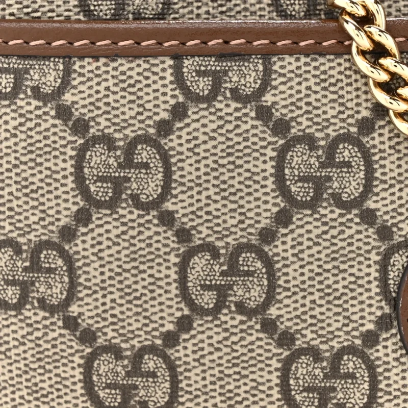 GUCCI SMALL JACKIE 1961 HOBO BEIGE / EBONY BROWN SUGAR GG SUPREME MONOGRAM CANVAS & AZALEA CALFSKIN LEATHER GOLD HARDWARE - Image 9