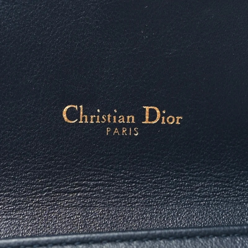 DIOR SMALL SADDLE LONG WALLET WITH CHAIN BLUE OBLIQUE CANVAS BRASS HARDWARE - Image 2