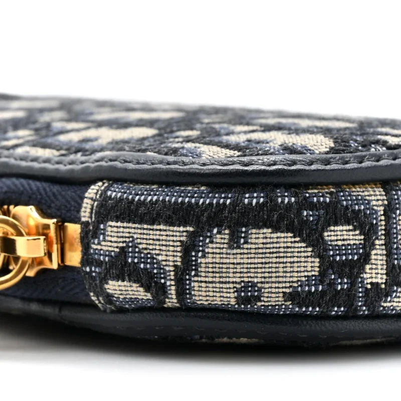 DIOR SMALL MONTAIGNE 30 PHONE HOLDER WITH CHAIN BLUE OBLIQUE CANVAS - Image 4