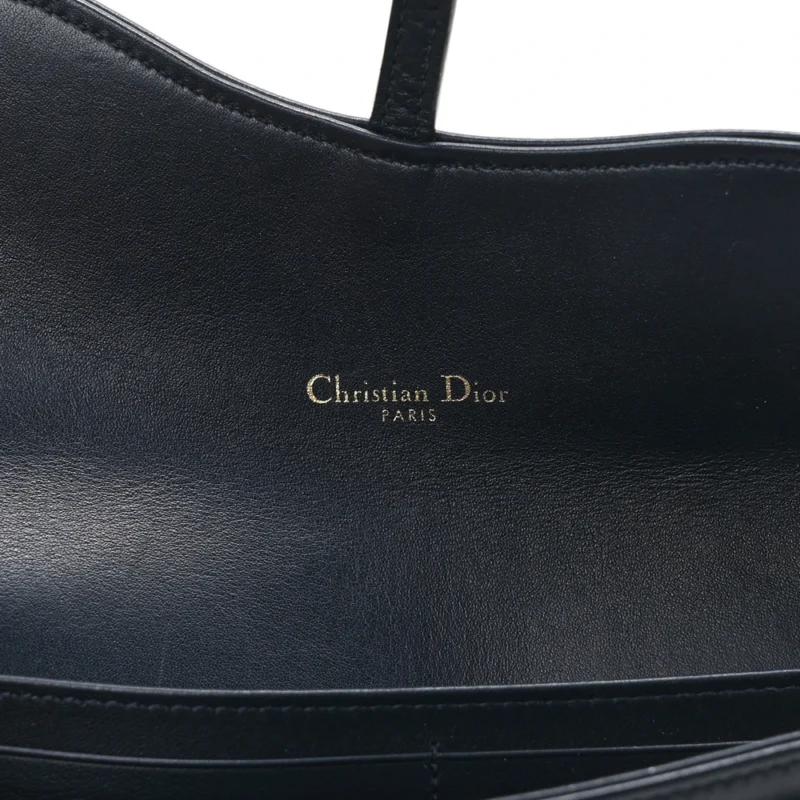 DIOR MINI SADDLE CHAIN LONG WALLET BLUE OBLIQUE CANVAS GOLD HARDWARE - Image 2