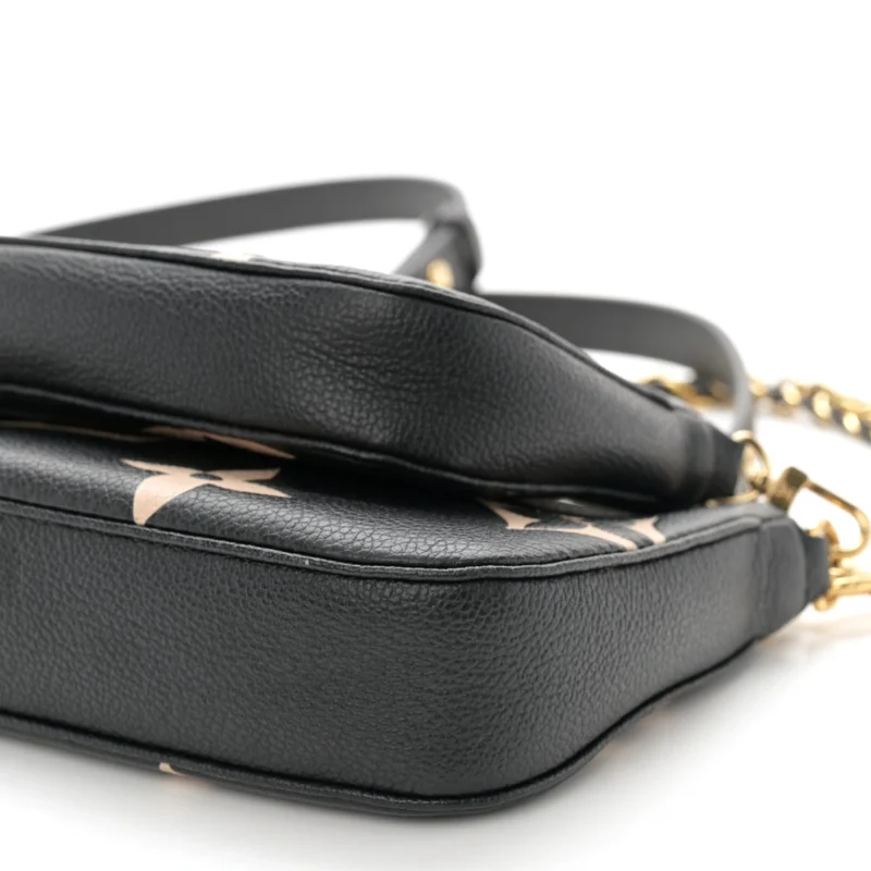 LOUIS VUITTON MULTI POCHETTE ACCESSOIRES PM BLACK/BEIGE GIANT MONOGRAM EMPREINTE LEATHER GOLD HARDWARE - Image 4