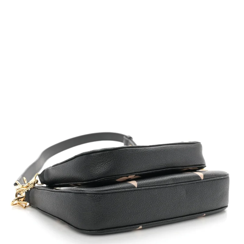 LOUIS VUITTON MULTI POCHETTE ACCESSOIRES PM BLACK/BEIGE GIANT MONOGRAM EMPREINTE LEATHER GOLD HARDWARE - Image 6