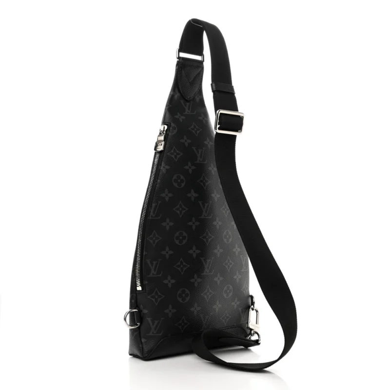 LOUIS VUITTON DUO SLINGBAG MM BLACK TAIGARAMA LEATHER SILVER HARDWARE - Image 3